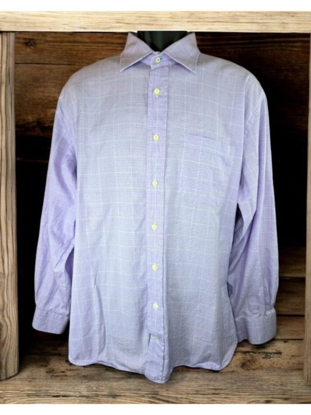 Peter Millar Mens Crown Purple Dress Shirt 17 -Large